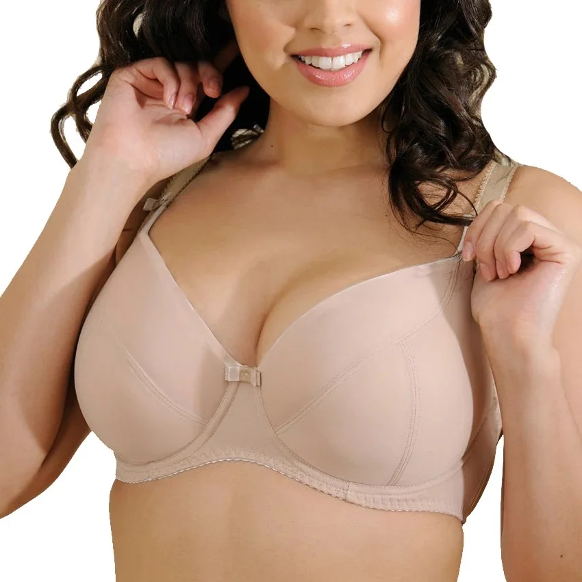 

Smooth Womens Plus Size Minimizer Bra Full Coverage Underwire Non-padded Unined Bra Linerie for Woman34~40 DD FF GG HH JJ