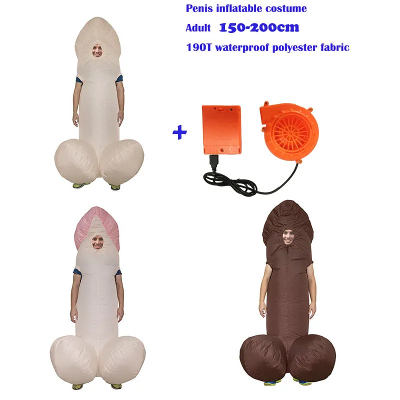 Inflatable Penis Sexy Costumes for Adult, Funny Male Dick Jumpsuit, Bar Nightclub Props Clothes, Bachelor Party Carnival Toys
