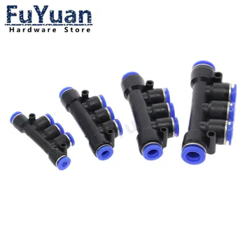 

PK" Pneumatic Fitting 5 Way One Touch 4mm-12mm OD Hose Tube Push In 5 Port Gas Quick Fittings Connector Coupler