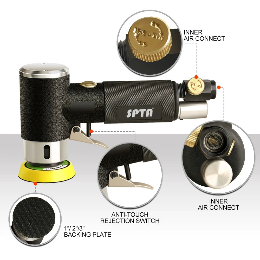 SPTA 1 "/2"/3 "Случайная орбита воздушный шлифовальный Мини пневматический