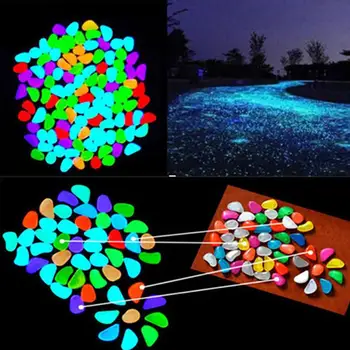 

New 10Pcs Eco-Friendly Luminous Glowing Artificial Stone Aquarium Fish Tank Bonsai Garden Decor Glow In The Dark Pebbles Stones