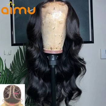 

HD Transparent Lace Frontal Wigs Wavy Lace Front Wig For Black Women T Part 180% Preplucked With Baby Hair Brazilian Wigs 13*1