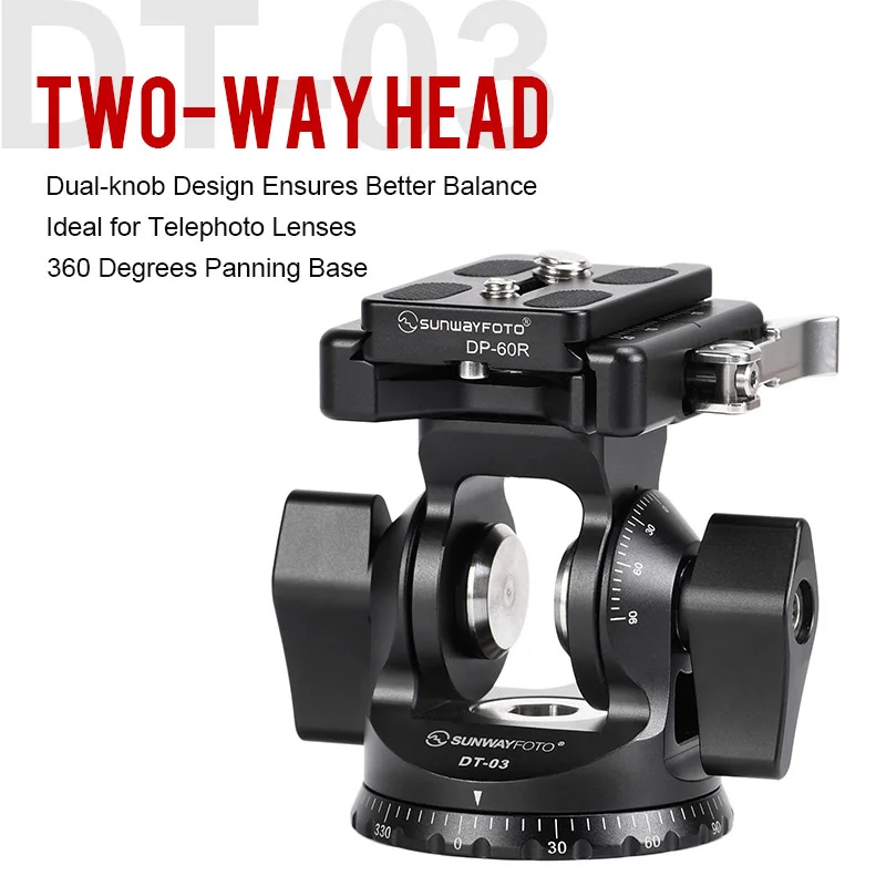 Sunwayfoto Dt03 Tilt Head For Monopod And Tripod 33lbs 15kg Load