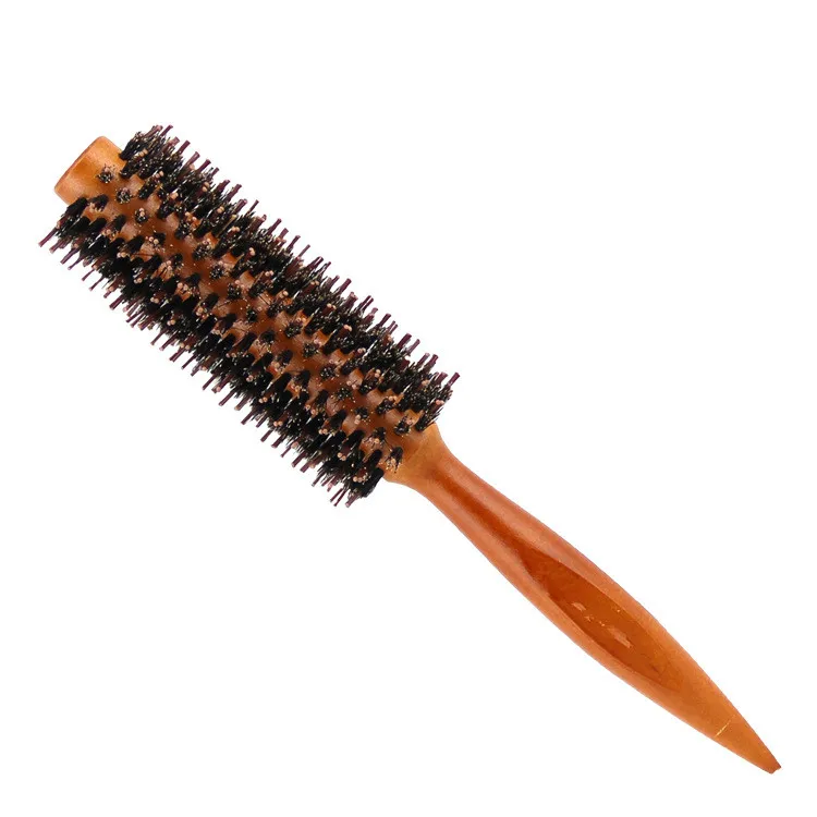 1 шт. 4 размера деревянная щетка для волос Антистатическая высокая термостойкость круглая бочка Расческа для укладки волос сушка инструмент для завивки
