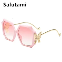 Шикарные брендовые солнцезащитные очки с бабочкой для женщин, винтажные розовые солнцезащитные очки с большой оправой, женские ретро солнцезащитные очки больших размеров с леопардовым принтом