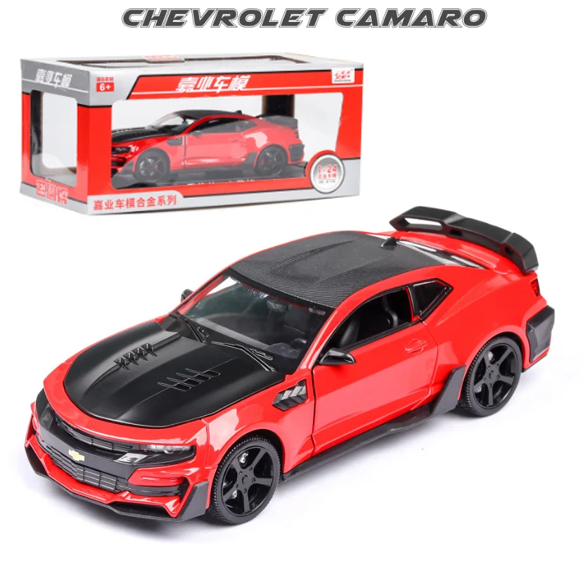 1/24 Diecasts& игрушечный транспорт Chevrolet Camaro Континентальная модель автомобиля коллекция автомобилей игрушки для мальчика Детский подарок brinquedos - Цвет: red with box