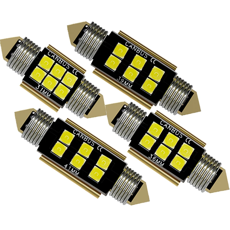 1x Новый C5W светодиодный Canbus Festoon 31 мм 36 39 41 C10W светильник без ошибок 12 в 6000 К Белый 6