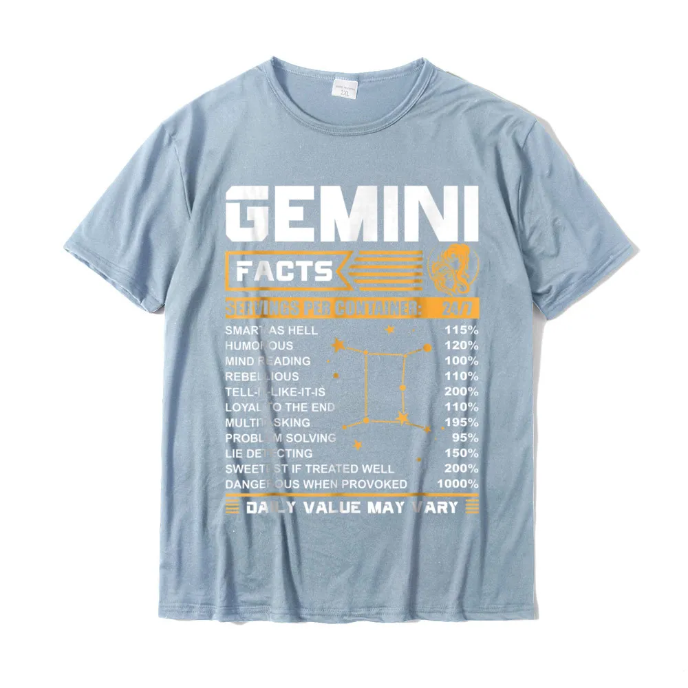 Simple Style Tops Shirt Graphic Crewneck Leisure Short Sleeve Cotton Fabric Mens T Shirt Gift T Shirts Top Quality Gemini Facts Zodiac T-Shirt Funny Gemini Birthday Gifts__18192 light