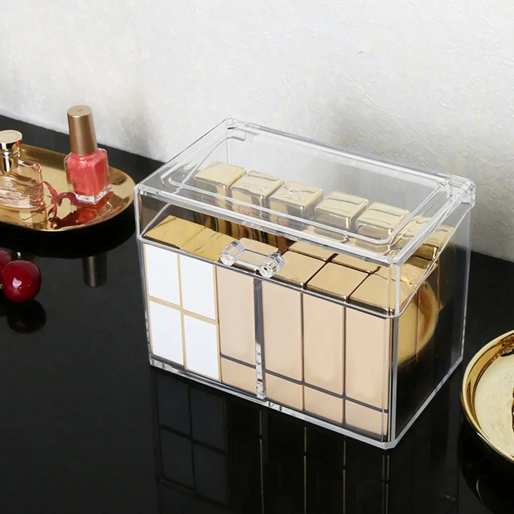 

Transparent Jewelry Display Stand Jewelry Organizer Storage Box Acrylic Small Mini Lipstick Box Makeup Organizer Storage Case