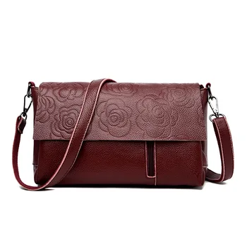 

High Quality Women's Genuine Leather Handbags Fashion Print Small Bags Lady Cowhide Bags For Women Messenger Bag