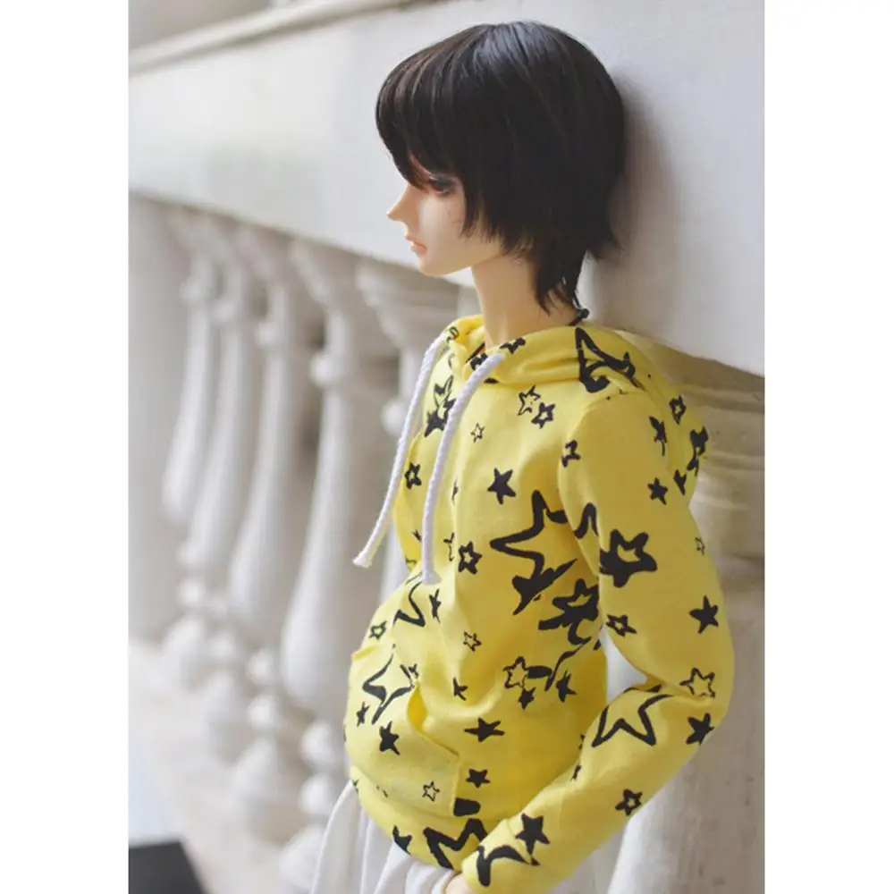 

[wamami] Star Yellow T-Shirt Pullover Hoodie For 1/3 1/4 MSD SD17 DZ BJD Dolls