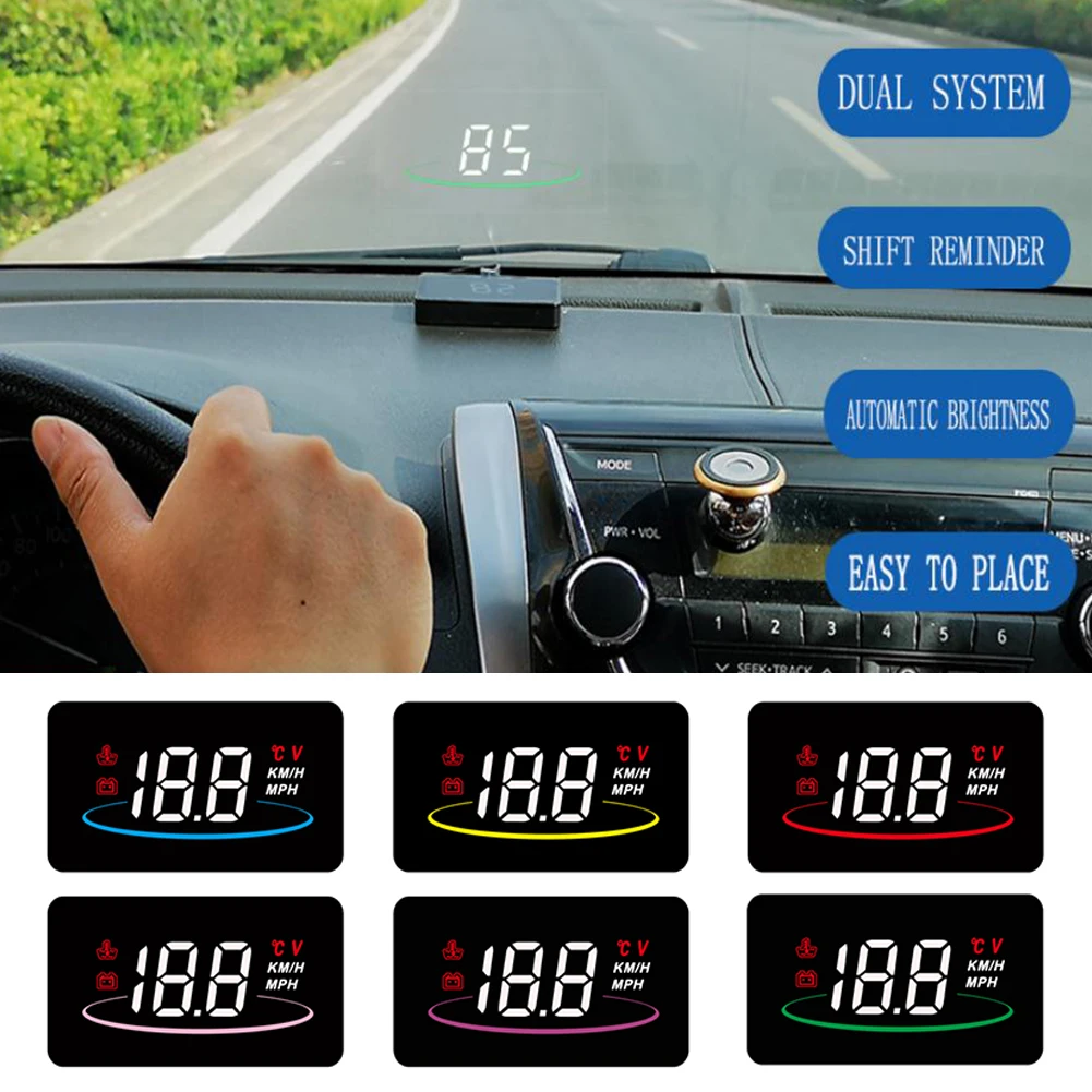 Автомобильный проектор на лобовое стекло HUD OBD2 цифровой дисплей предупреждение о