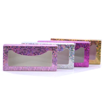

NEW holographic Glitter lashes box 50pcs paper lashes packaging for false eyelashes