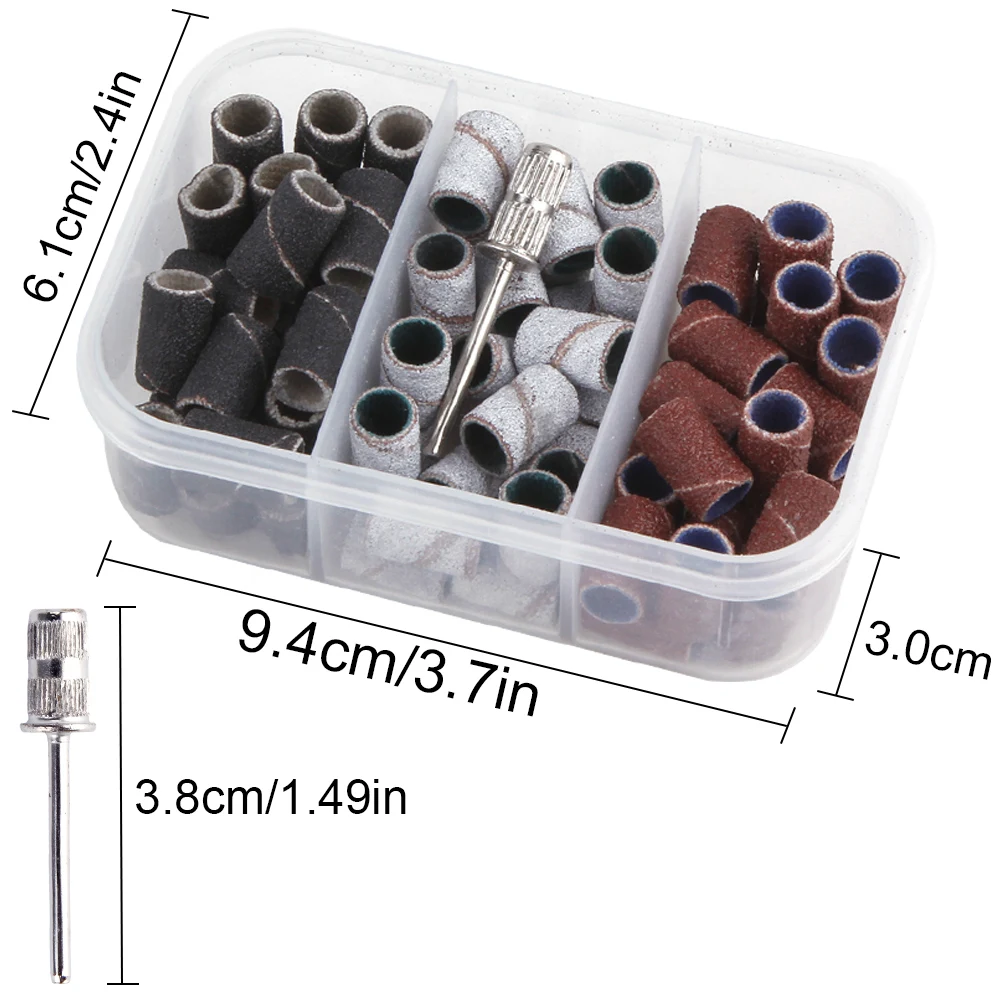 Nail Drill Bits Pedicure Caps Sanding Bands Nail Sander Tip Manicure Heads Gel Removal Cutters Drilling Accessories 50/75/100Pcs nail drill bit,nail drill bits,nail sanding bands,nail manicure accessories,nail sander