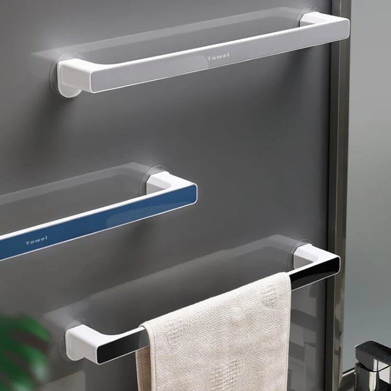 Bathroom Towel Storage Rack Towel Rack Wall-Mounted Bathroom Hook Kitchen Bar Self-adhesive Holder Rail