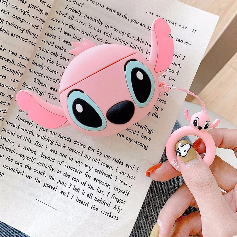 as pic show 3D чехол для наушников s для AirPods, силиконовый чехол с милым мультяшным щенком для Apple Air pods 2, забавный чехол для наушников, кольцевой ремешок - Цвет: as pic show
