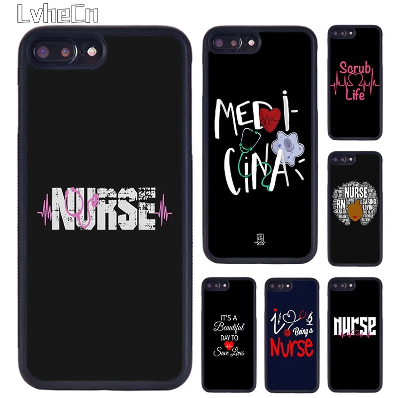 LvheCn Nurse syringe heartbeat Medicine Phone Case For iPhone 5 SE 6s 7 8 Plus 11 12 Pro X XR XS Max Samsung galaxy S7 S8 S9 S10 | Мобильные