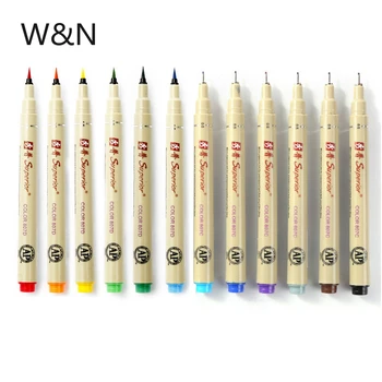 

12 Colors Art Markers Soft Brush Pen Fineliner Needle Drawing Pens Calligraphy Markers Kawaii School Art Supplies Stationary