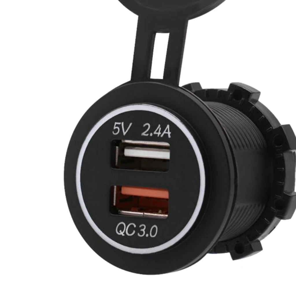 Автомобиля с двумя портами USB Зарядное устройство Крышка для мото Авто Грузовик ATV Лодка 12 V-24 V светодиодный двойной USB гнездо Зарядное устройство Мощность адаптер