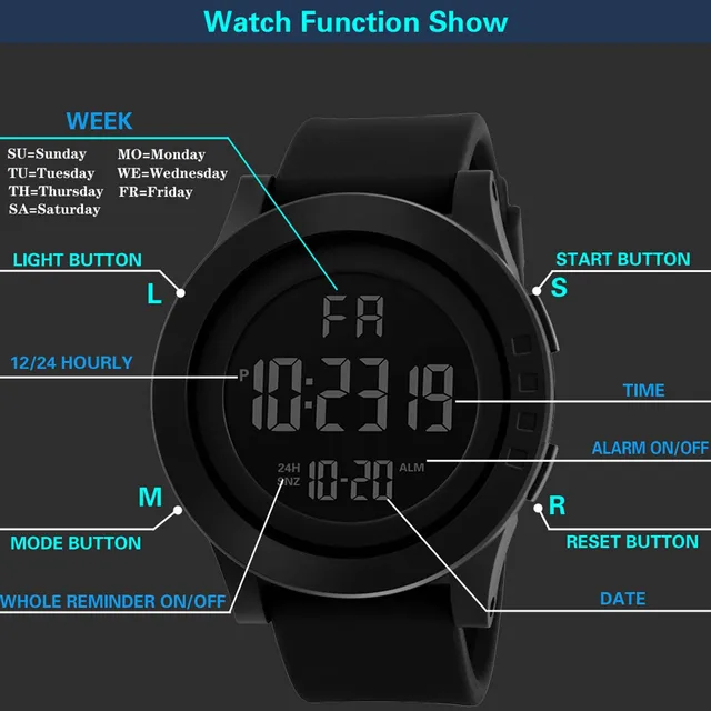 Digital Smart Sport Watch Women Watches Digital Led Electronic Wristwatch Bluetooth Fitness Wristwatch Men Kids Hours Hodinky 5