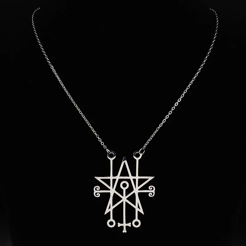Astaroth Sceal Sigil, ожерелье из нержавеющей стали, женское/Мужское, сатана, штат, мужская, Т-образная цепочка, маленький ключ, скрытый король, Goetia, булавка, ювелирное изделие N19987