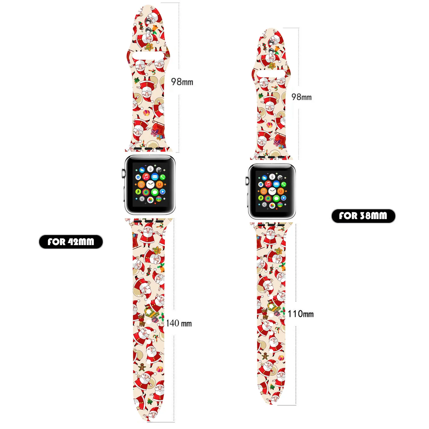 Ремешок для apple watch series 5 4 band correa apple watch 44 мм 40 мм 42 мм 38 мм iwatch 5 4 3 2 1 Рождественский силиконовый браслет