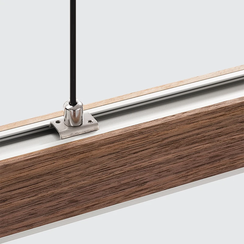 Customized 3m Length Solid Wood LED long Hang Lamp industrial style office bar Kitchen living room Alloy Pendant Light 6