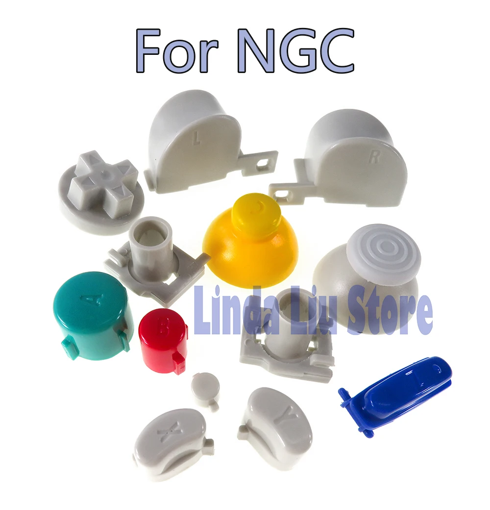 1Set Set Completo Abxy Z Keypad L R Pulsanti Per Nintend Ngc Controller Colorful Thumb Touch Button Keys Joystick Cover Cap Parts