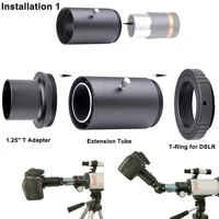 StarDikor Telescope Camera Adapter T-Ring + 1.25" Telescope Mount Adapter + Extension Tube For Nikon/Canon/Sony/Pentax/Olympus 2