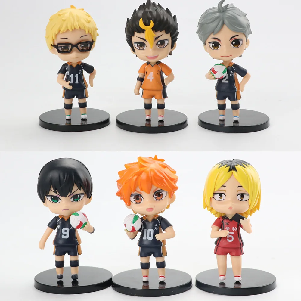 6pcs/set Anime Haikyuu Action Figure Toys Cartoon Shoyo tobio Kenma Tooru PVC Model Dolls Volleyball Figures Children Gifts | Игрушки и