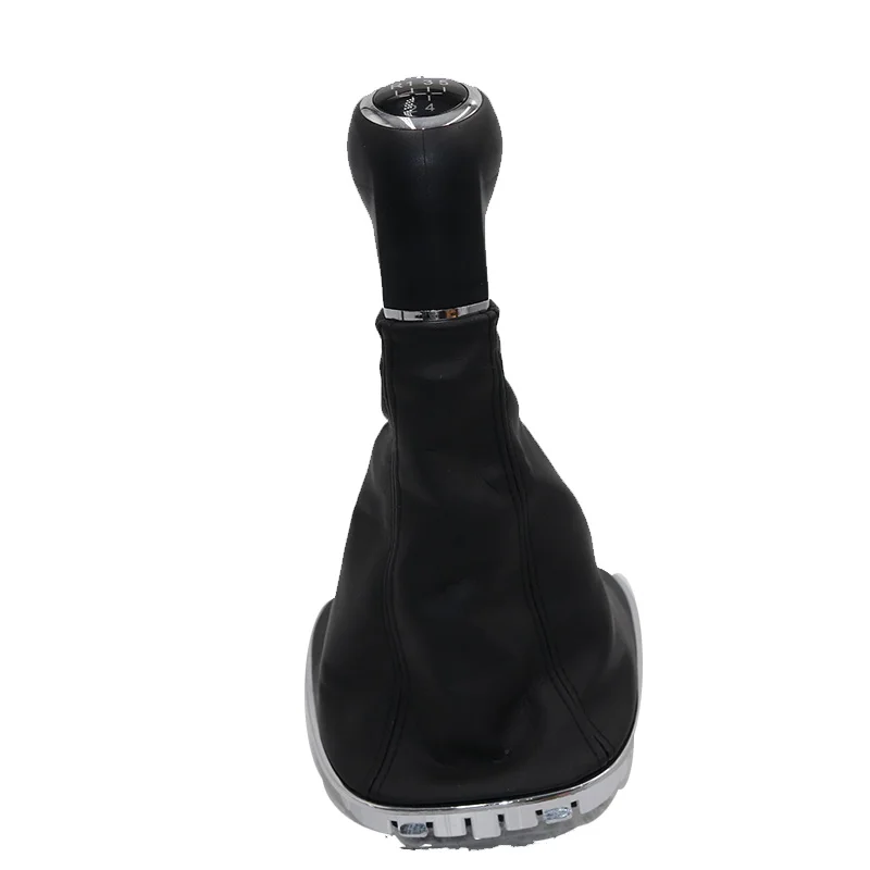

5 Speed Gear Shift Knob With Black Boot Cover Gaitor Collar for Opel Corsa D 009140093 19276456 PU Leather + Plastic