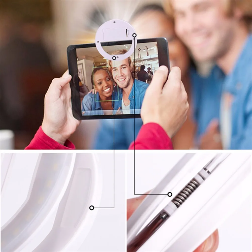 Selfie Flash СВЕТОДИОДНЫЙ кольцевой светильник для камеры портативный чехол для телефона с улучшенной фотографией Для iPhone всех видов мобильных телефонов