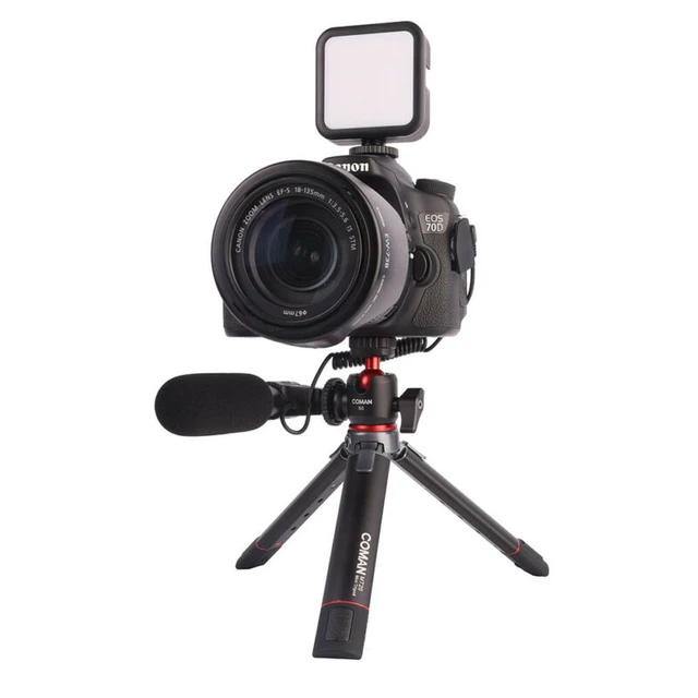 Coman-Mini trípode extensible de escritorio para cámara, soporte de mano  para cámara móvil, luz de zapata caliente, Mt20S0 180 - AliExpress