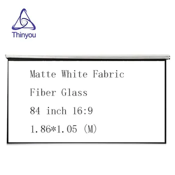 

Thinyou 84 inch 16:9 Matte White Fabric Fiber Glass Curtain Pull-Down Curtain hand pull projector screen LED DLP Beamer