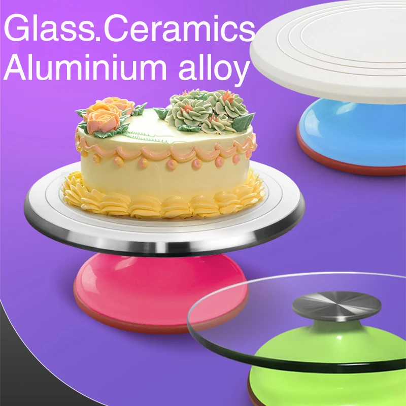 Alumínio Alloy Birthday Cake Turntable, Baking Tools,