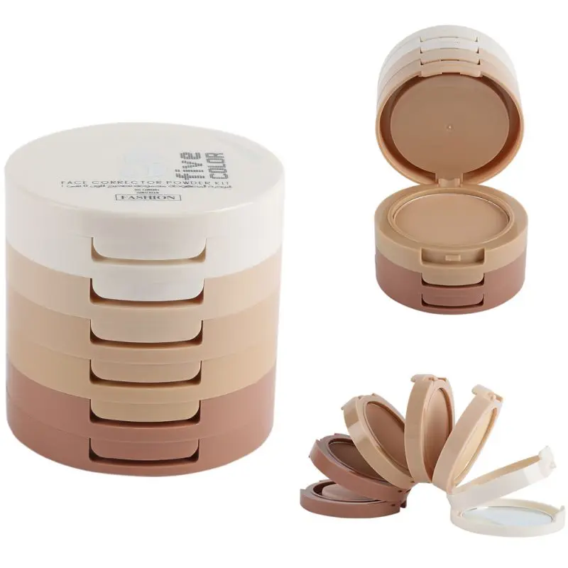 

5 In 1 Makeup Face Pressed Powder Contour Shading Concealer Foundation Palette Foundation Face Pressed Powder Mineral