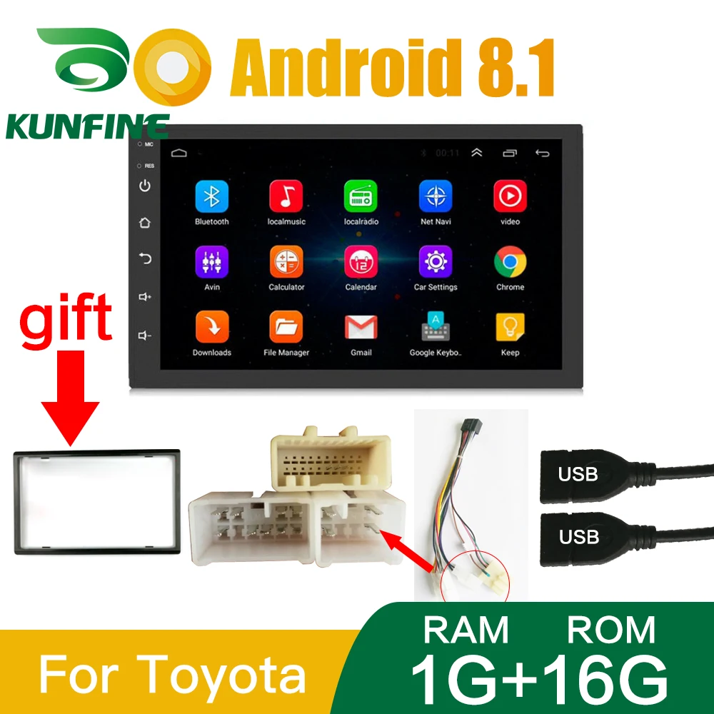 Universal 2 Din Android Car Radio Car Stereo Gps Music player with Bluetooth FMUSBAUX  Toyota (1)