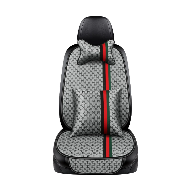 

2022 new car seat four seasons universal three-piece single-piece polyester fiber car seat cushion winter cute rear trolley mat