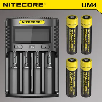 

Nitecore UM4 Quick Charge Intelligent USB 4-Slot Charger QC IMR Li-ion Ni MH AAA + 4X nitecore 2300mah battery
