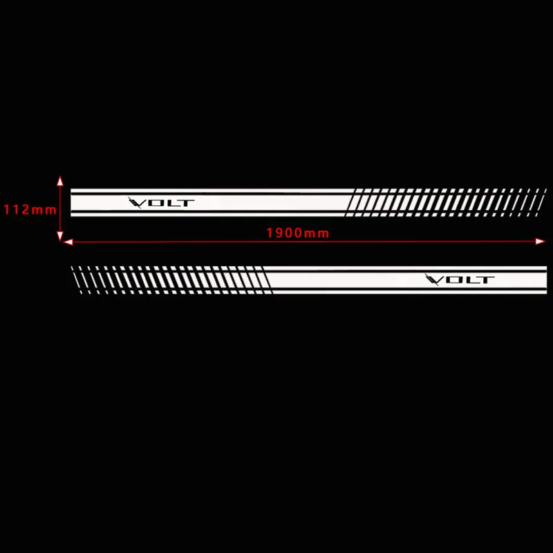 2 шт. стильная наклейка на дверь автомобиля, Виниловая наклейка на тело, наклейка в полоску для Chevrolet Volt, автомобильные аксессуары - Название цвета: Белый