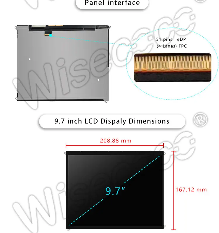 9,7 дюймов 2048x1536 LP097QX1 SPC1 ЖК-дисплей панель HDMI LVDS EDP 51 PIN плата контроллера