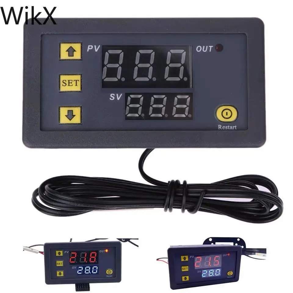 LED display digital thermostat with temperature control, heating / cooling controller, w3230, 12V, 24V, AC110-220V, 20A