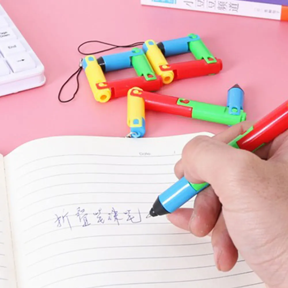 Foldable Pen Prize Toy Folding Pen Ballpoint Children Writing Tools Student Creative 2PCS Stationery