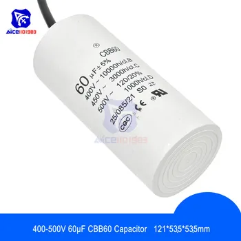 

diymore CB660 Polypropylene Film Capacitor 400 -500V AC 50/60Hz 60μF ±5% Capacitance with Wire for Motor Pump Generator