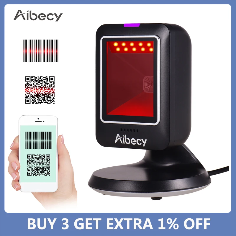 Aibecy Сканер Professional Omnidirectional Barcode Scanner Usb Wired