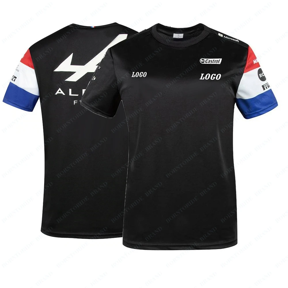 Nuevo 2021 alpino F1 equipo Motorsport Alonso coche de carreras camiseta de Fans azul negro transpirable Jersey camisa de manga corta ropa
