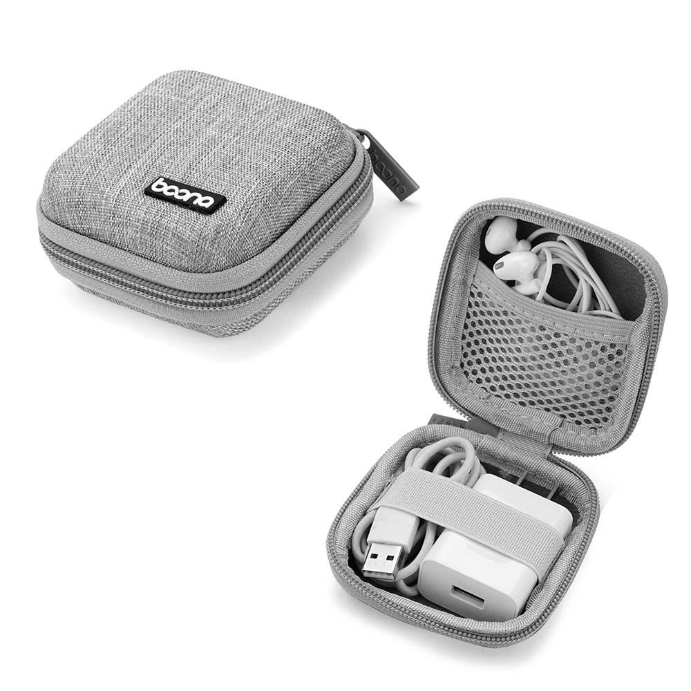 

1 PC Mini Headphone Case Bag Portable Earphone Earbuds Box Storage for Memory Card Headset USB Cable Charger Organizer Travel