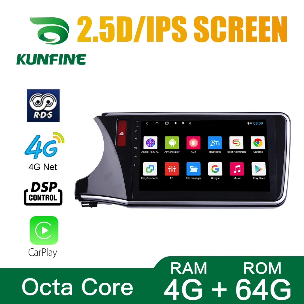 Автомобильный стерео проигрыватель для Honda city 2014 2017 Octa Core Android 10 0 автомобильный DVD