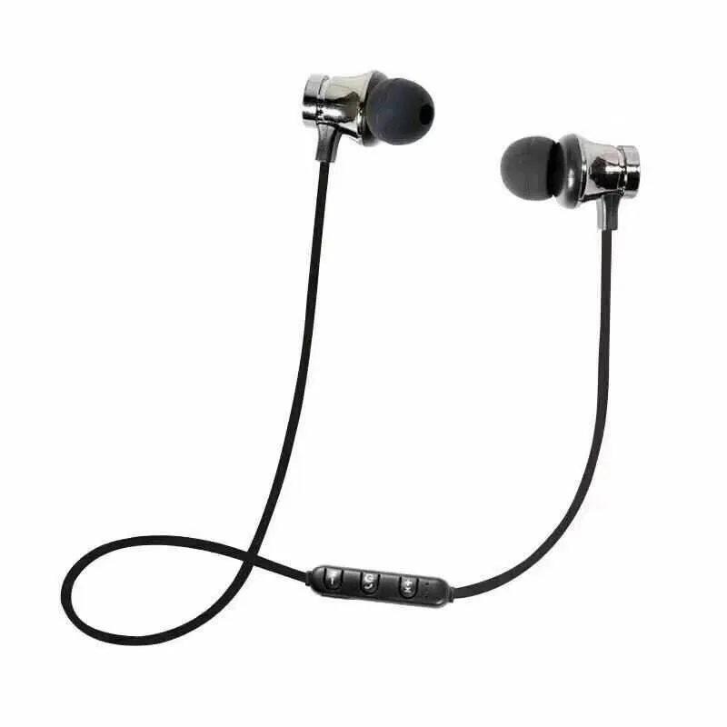 Магнитные беспроводные Bluetooth наушники стерео спортивные водонепроницаемые наушники беспроводные наушники-вкладыши с микрофоном для IPhone samsung huawei - Цвет: Серый