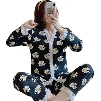 

GOGONI Women Pyjama Femme Summer Long Sleeve Sleepwear Women Pajama Set Fashion Hot Sale Great Quality Women Homewear